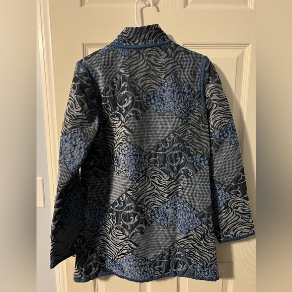 Retro Yak Magik Tapestry-look Medium blue statement jacket - Picture 2 of 9